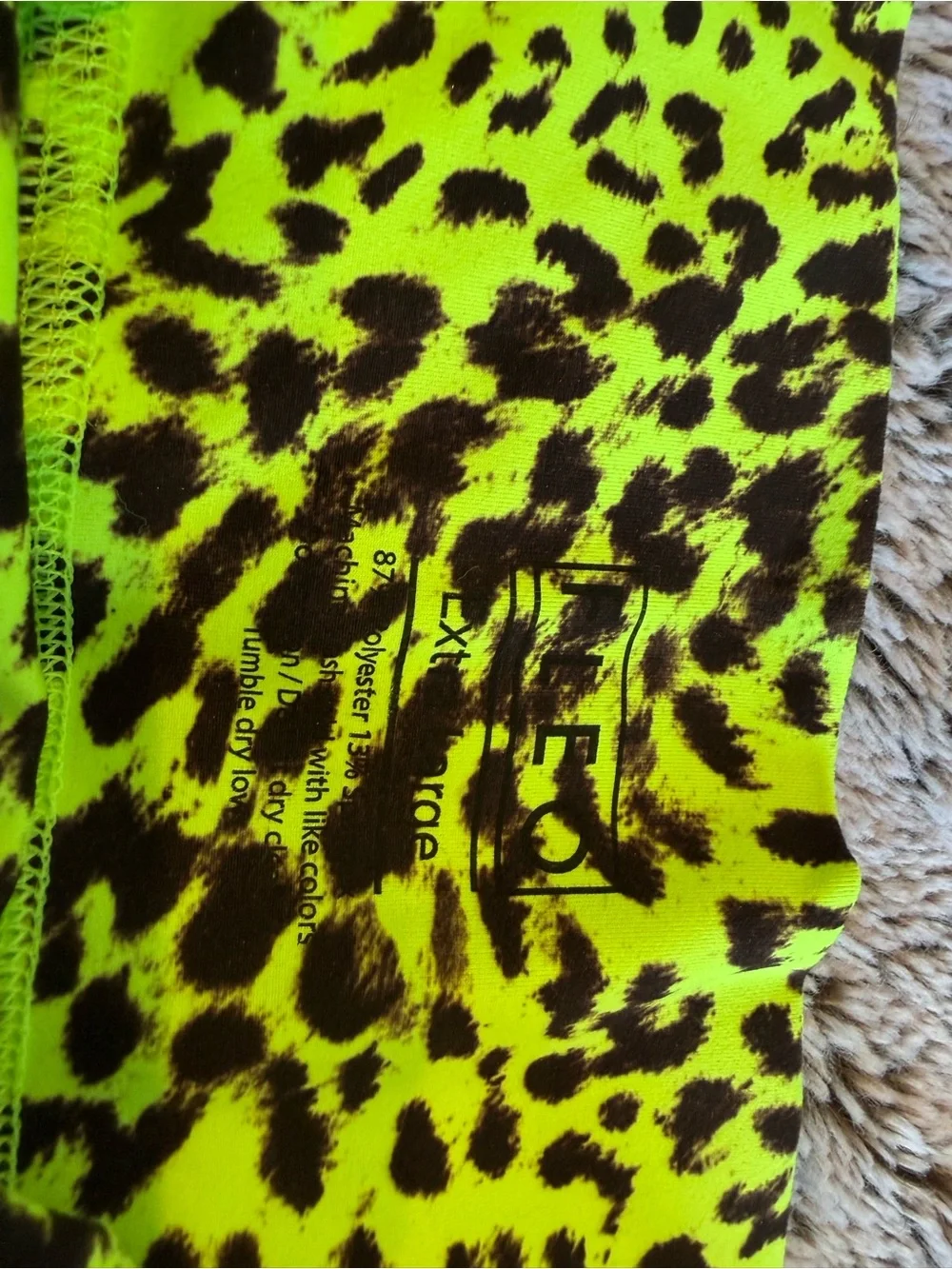 Fleo Neon Yellow and Black Leopard Athletic Shorts - Picture 3 of 3
